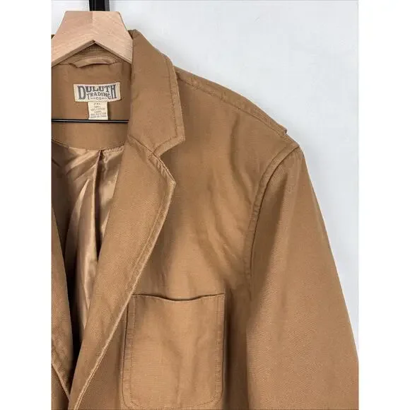 Duluth Trading Co Fire Hose Presentation Jacket Men's 2XL Brown Canvas Blazer